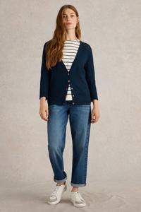 Кардиган из смеси хлопка и льна Naria White Stuff, синий