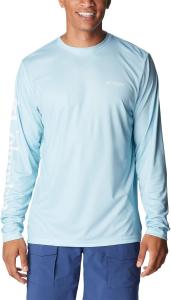 Футболка Columbia Mens Terminal Tackle PFG Carey Chen LsT-Shirt, Spring Blue/White Reef Cup