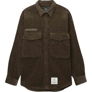 Рубашка с деталями из вельвета и карманами Alpha Industries, коричневый