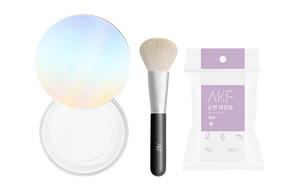 Набор косметики для женщин AKF, 02 Shimmer Transparent+Loose Powder Brush *1+Cotton *1