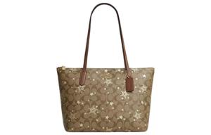 COACH Кожаная сумка-шоппер с застежкой-молнией