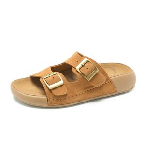 AOKANG Женские противоскользящие шлепанцы на резиновой подошве коричневые, цвет Brown