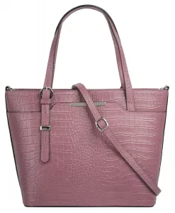 Сумка с ручкой Cluty, натуральная кожа, производство Италия, розовый