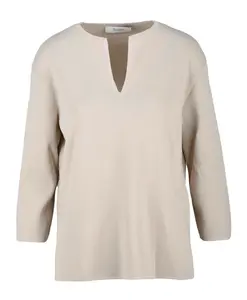 Облегающий вязаный топ с рукавами 3/4 Max Mara, бежевый