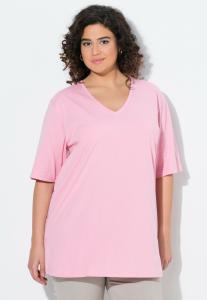 Базовая футболка PLUS SIZE V NECK TEE Ulla Popken, розовый