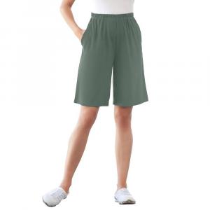 Женщина в женских 7-дневных вязаных шортах больших размеров Woman Within, цвет Pine