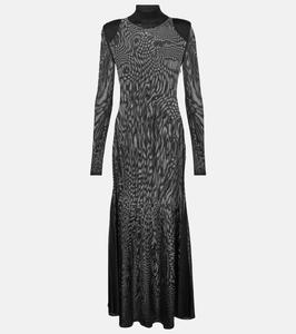 Платье макси из джерси с высоким воротником Tom Ford, черный