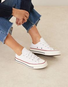 Винтажные кеды Converse Chuck 70 Ox Wide Fit из парусины белого цвета
