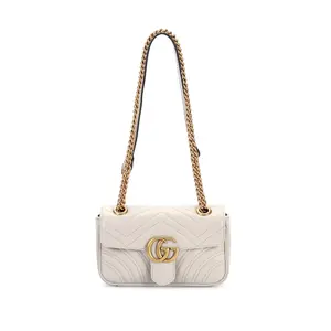 GUCCI Сумка кросс-боди GG Marmont мини женская светло-бежевая