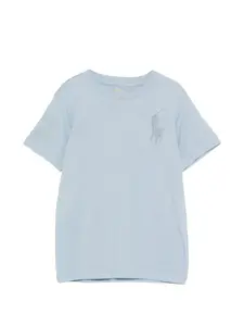 Футболка с принтом Polo Ralph Lauren Kids, синий