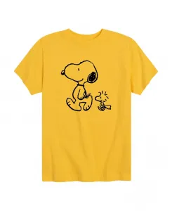Футболка с принтом Snoopy и Woodstock для мальчиков старшего возраста Peanuts, желтый