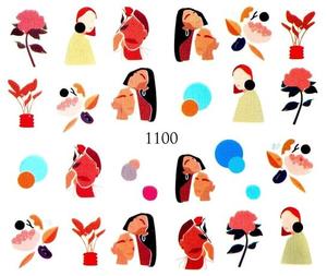 Водные наклейки для ногтей - №1100, Raisin