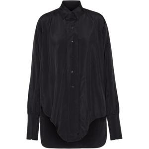 Рубашка с асимметричным подолом Maison Margiela, черный