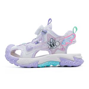 Детские сандалии с нескользящей подошвой, дышащие и противоскользящие BOBDOG, фиолетовый/белый