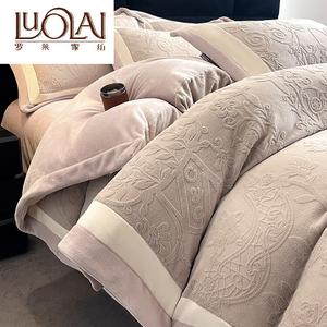 LUOLAI HOME Комплект постельного белья 4 предмета, простыня, размер 180x200 см, цвет/тип