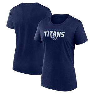 Женская хлопковая футболка Tennessee Titans с логотипом в спортивном стиле, цвет navy Unbranded