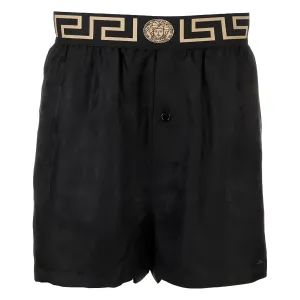 Шорты с логотипом на поясе VERSACE, черный