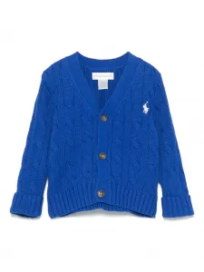 Кардиган фактурной вязки POLO RALPH LAUREN KIDS, синий