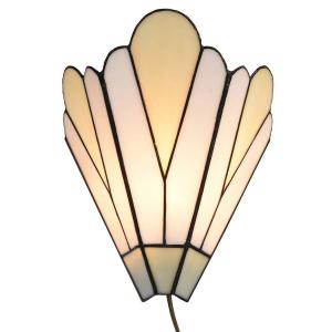 Настенный светильник Clayre & Eef Tiffany Cash, белый - стекло - 10 х 29 х 20 см