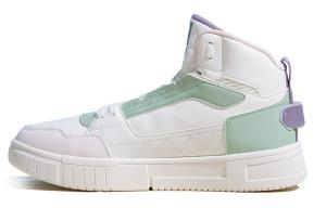 Кеды, скейтборд обувь женская высокая слоновая кость нефрит зеленый Qiaodan