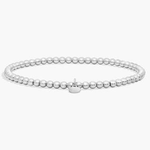 7-дюймовый браслет из эластичных бусин из 14-каратного белого золота (3 мм) Blue Nile