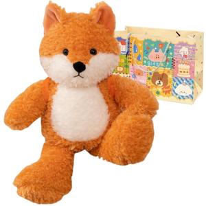Креативная мультяшная милая детская игрушка животное лисенок щенок кролик плюшевые куклы 35см/45см высота Small bubble, Fox+Box