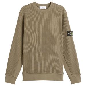 Толстовка с круглым вырезом и вафельной текстурой Stone Island, military зеленый