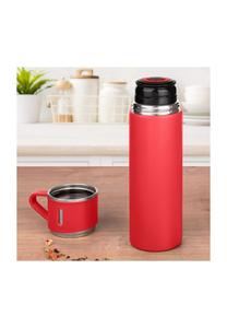 Изолированная бутылка 450 мл, серая, матовая THERMOHOME Gräwe, красный