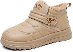 Зимние женские туфли с теплой подкладкой из меха, удобные кроссовки на каждый день, мягкие и не скользящие лоферы для холодной погоды, легкая обувь для мам Qacksv, Khaki