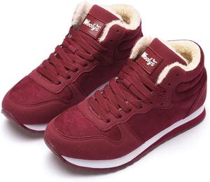 Зимние женские и мужские ботинки Rojeam с меховой подкладкой, короткие повседневные ботинки и походные ботинки, красный