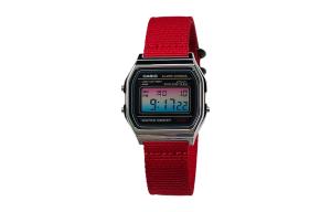 Casio Часы Retrofit Series с кварцевым механизмом, нейлоновым ремешком, унисекс, черный циферблат