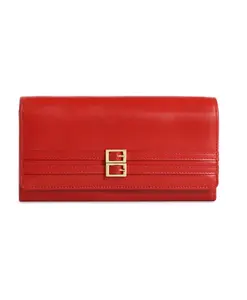 Красный кожаный кошелек с двумя пряжками Kazar, красный