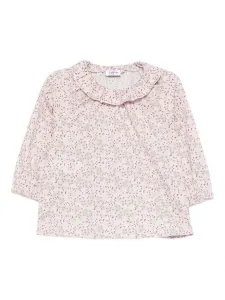 Блузка с цветочным принтом и оборками Il Gufo, розовый
