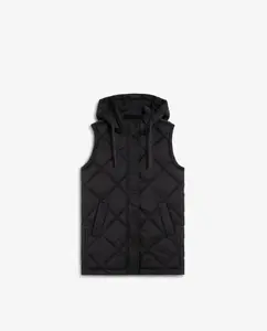 Детский пуховик с капюшоном, съемными рукавами и застежкой-молнией с скрытой молнией Scalpers, черный