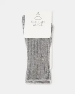 Упаковка из 3 ребристых высоких носков для мальчиков Cotton Juice, серый