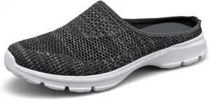 Женские мюли 2025 года садовые сабо, кроссовки на слипоне с поддержкой свода стопы, ортопедические туфли, без задника, сабо армадилло, летние вязаные балетки, легкие, дышащие, удобные для ходьбы Baimiu, серый