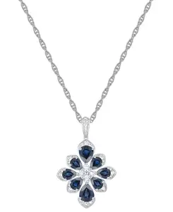 Изысканное 18-дюймовое ожерелье с подвеской из 14-каратного золота (также с рубинами и сапфирами) с изумрудами (1-3/4 карата) и бриллиантами (1/4 карата) Macy'S, sapphire