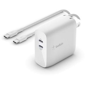 Зарядное устройство Belkin Boost Charge 68W Dual USB Type-C GaN Wall WCH003DQ2MWH-B6