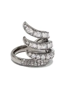 Кольцо с кристаллами Swarovski, серебряный