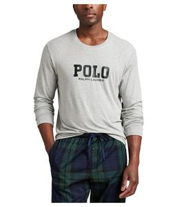 Пижама Polo Ralph Lauren Knit Long Sleeve Crew & Woven Pajama Pant Set, серый