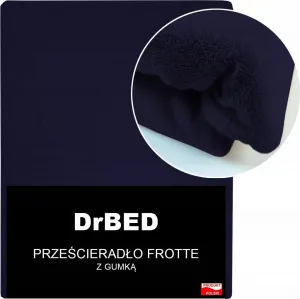 Простыня махровая на резинке 120x200 темно-синяя FUSHY антипиллинг DrBED
