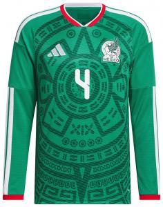 Домашняя футболка Adidas Mexico 26 Alvarez с длинными рукавами, зеленый