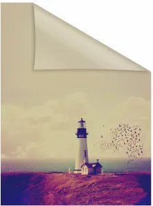 LICHTBLICK ORIGINAL оконная пленка "Маяк", 1 шт., непрозрачная, структурированные клейкие точки, самоклеящаяся, защита конфиденциальности 100х180 см, оранжево-красный