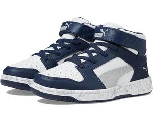 Кроссовки PUMA Kids Rebound Layup Marble, цвет PUMA White-Flat Light Gray-Club Navy