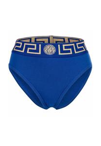 Трусы женские - ТОПЕКА, высокие, нижнее белье, натуральный хлопок, би-стрейч VERSACE, синий