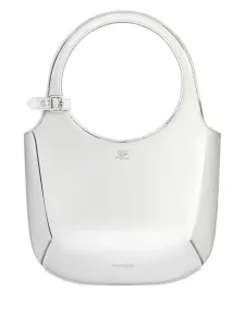 Сумка на плечо с эффектом металлик Courrèges, серый