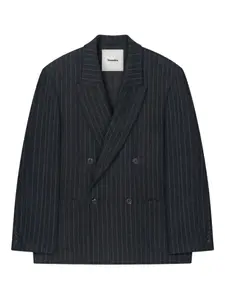 Двубортный пиджак в полоску Anselm Nanushka, серый