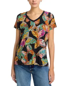 Футболка Janie с V-образным вырезом Johnny Was, мультиколор