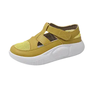 EGCHI Дышащие женские низкие повседневные туфли желтого цвета, цвет Yellow