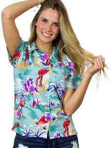 Блуза King Kameha Flamingos, зеленый